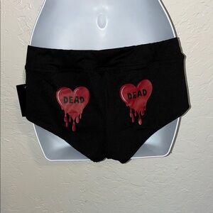 Black Women's Panties with Heart Detail